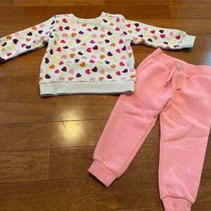 Falls Creek 24 Month Girls Heart Sweatshirt and Pink Joggers
